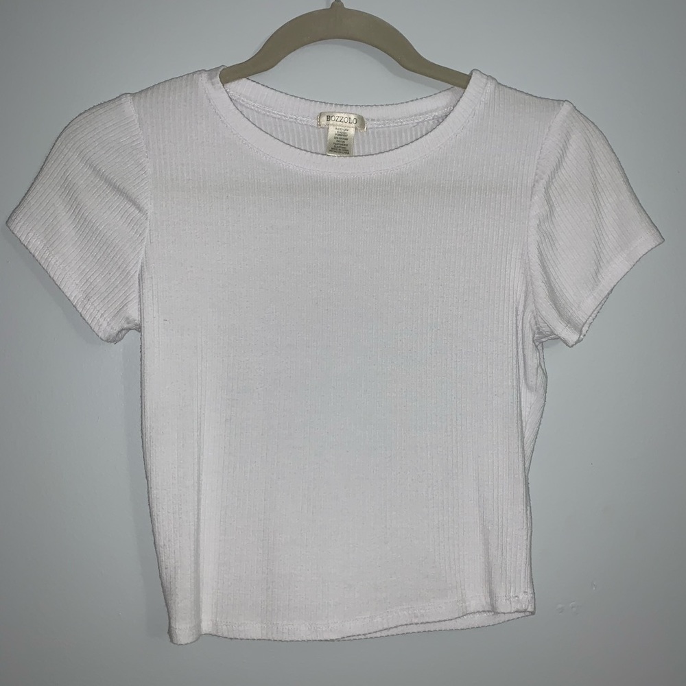 Ripped white tight t-shirt crop top